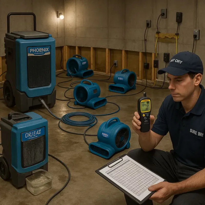 Structural Drying and Dehumidification process in Amesti, CA